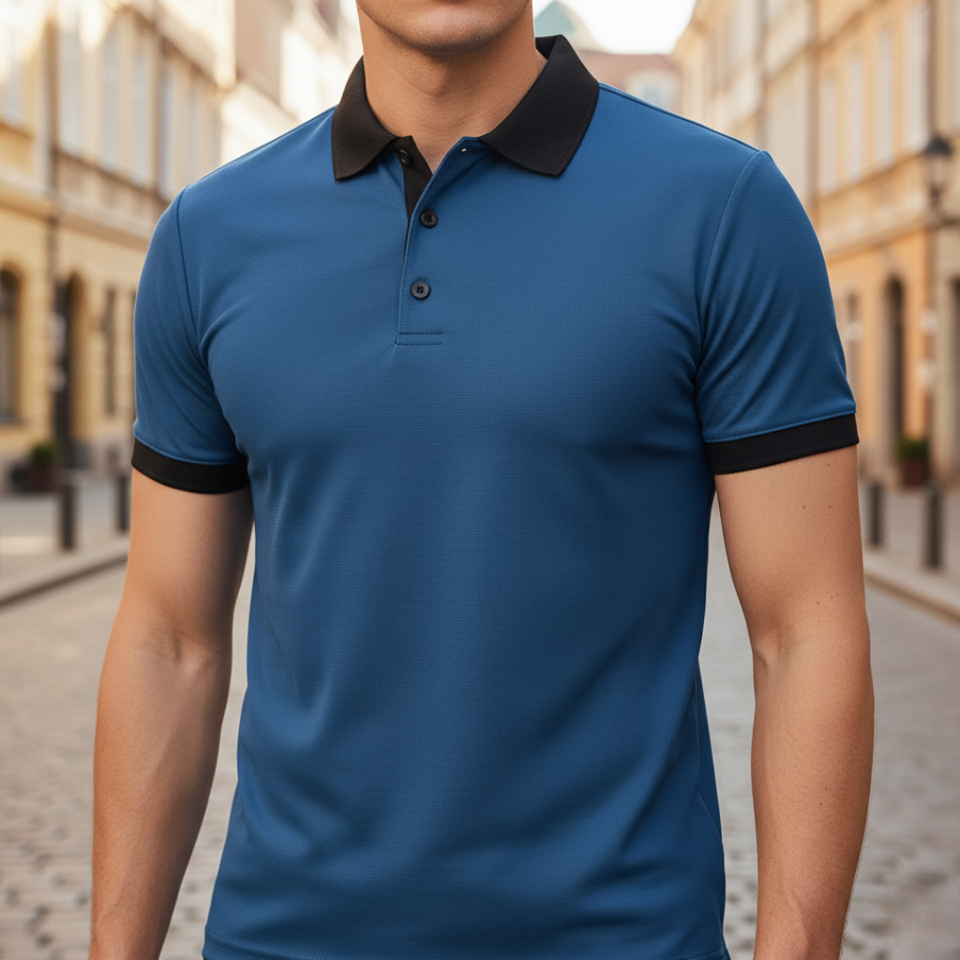 Men's short sleeve collared shirt for versatile everyday wear; a comfortable and classic menswear staple.