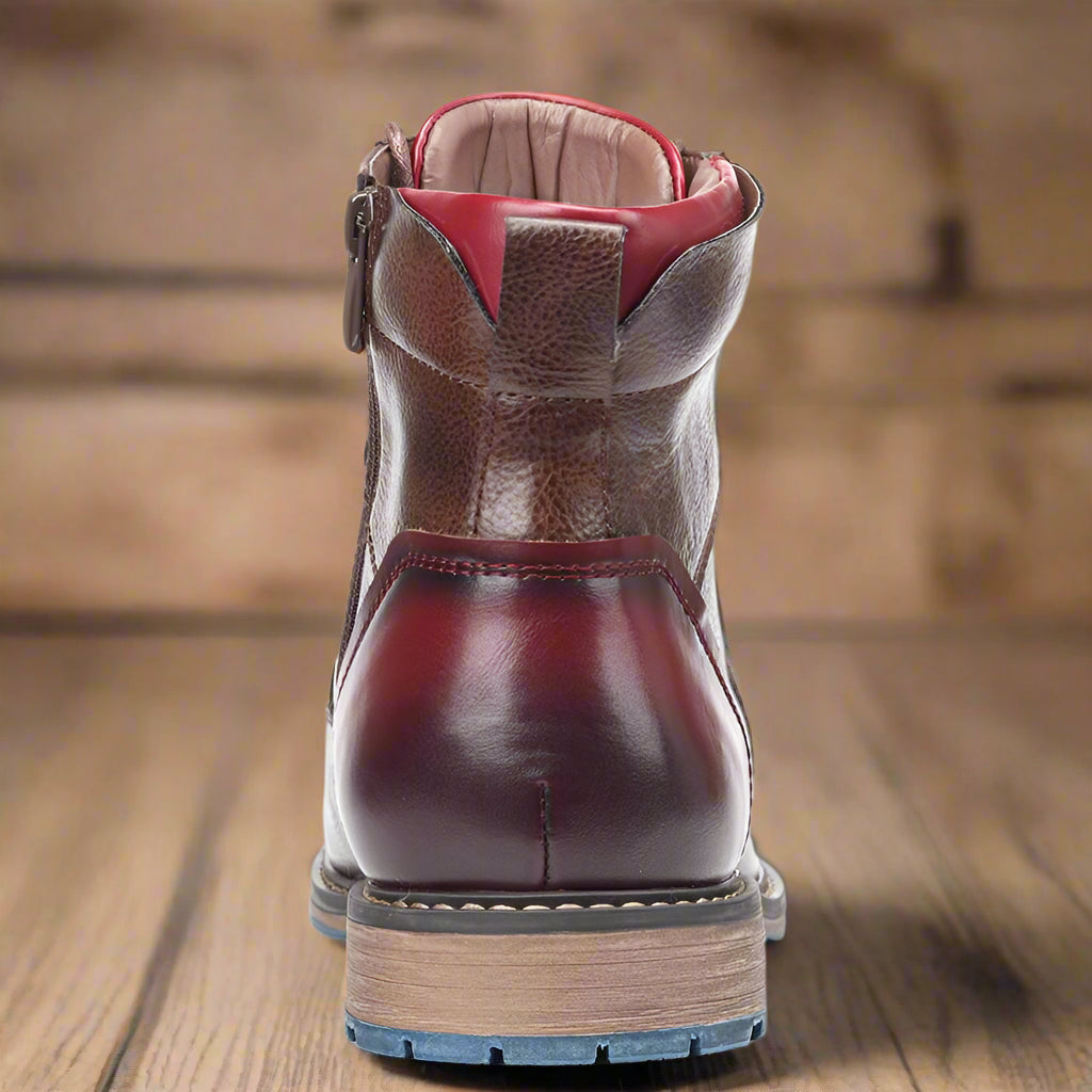Comfortable men's fashion boots, ankle-high with a distinctive zipper, providing urban style.