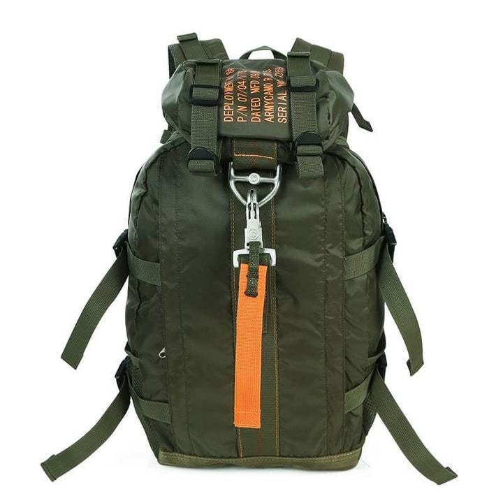 Durable men's tactical backpack, water-resistant for rugged outdoor gear & camping trips by FieldGear.