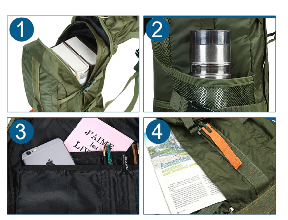 FieldGear men's travel backpack. Water-resistant tactical design with large capacity for all your gear storage.
