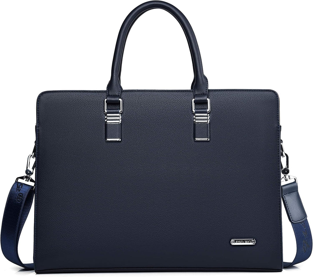Functional men's leather work bag, multi-compartment for daily use.