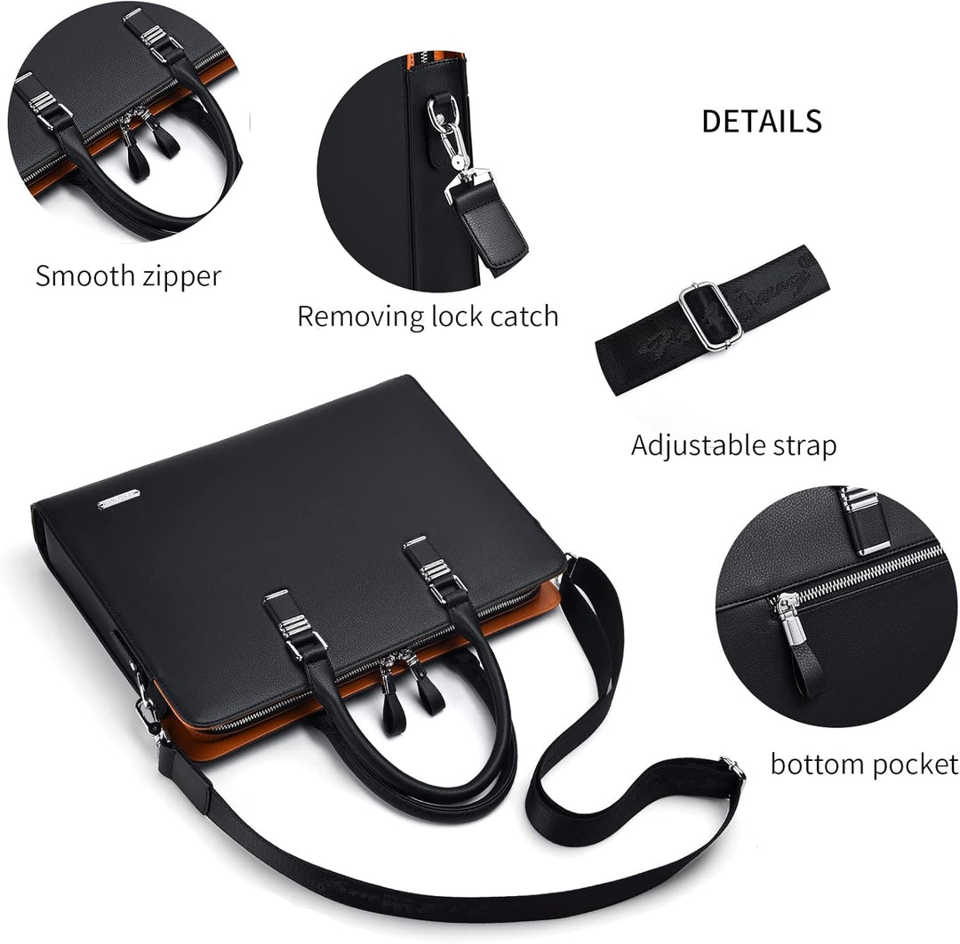 Executive men's leather laptop bag, perfect for work and daily use.