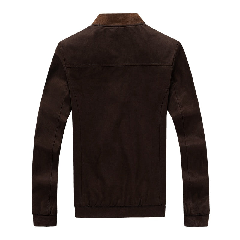 Men's fashion statement: a lightweight vintage bomber jacket in green, perfect for urban style.