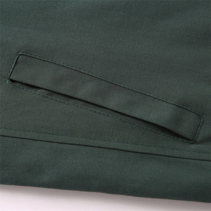 Classic men's vintage military-style bomber jacket in green, ideal lightweight outerwear.