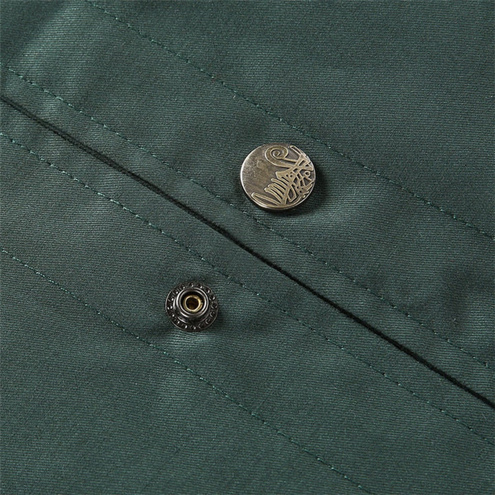Men's autumn jacket: lightweight bomber in vintage green, perfect for everyday casual look.