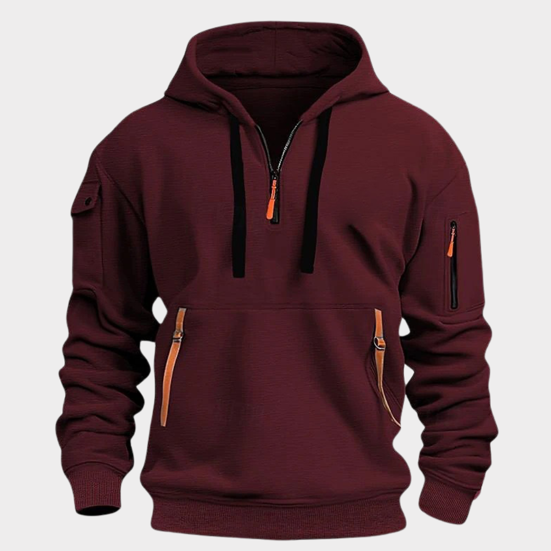 Stylish men's half-zip pullover, perfect for comfortable outerwear, men's fashion, and daily wear.