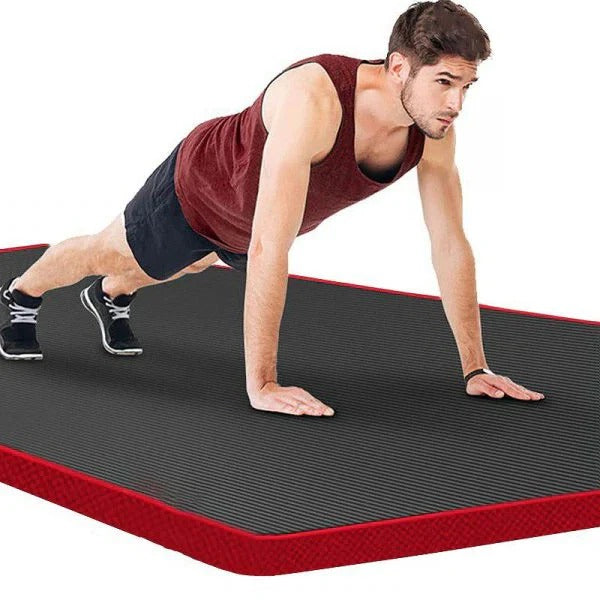 Men's high-density non-slip exercise mat for yoga & Pilates. Durable workout mat for home gym fitness.