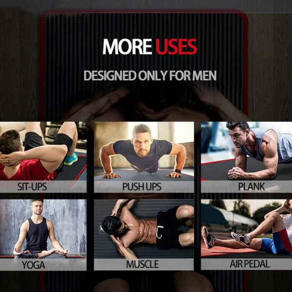 Close-up of a durable, high-density non-slip exercise mat, ideal for men's fitness & home gym workouts.