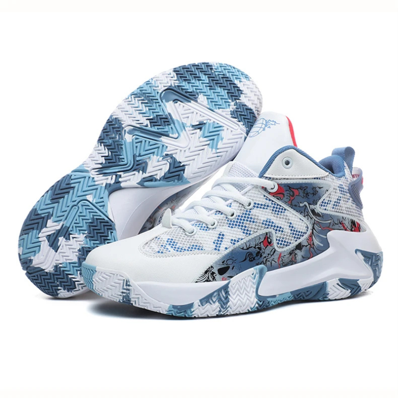Calvin men's bold graphic high-top court shoes, offering maximum ankle support & durable grip.