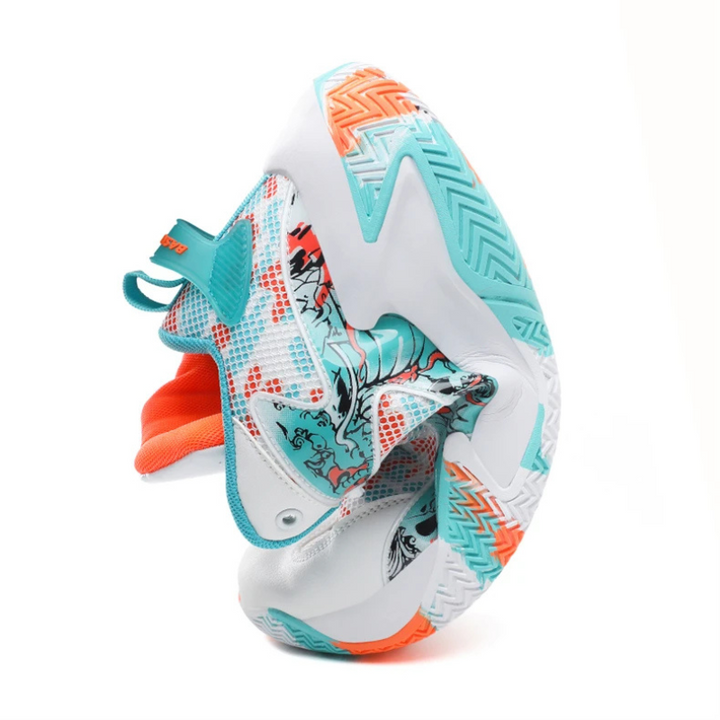 Calvin men's athletic high-top shoes, bold graphic print. Performance court trainers with durable grip.