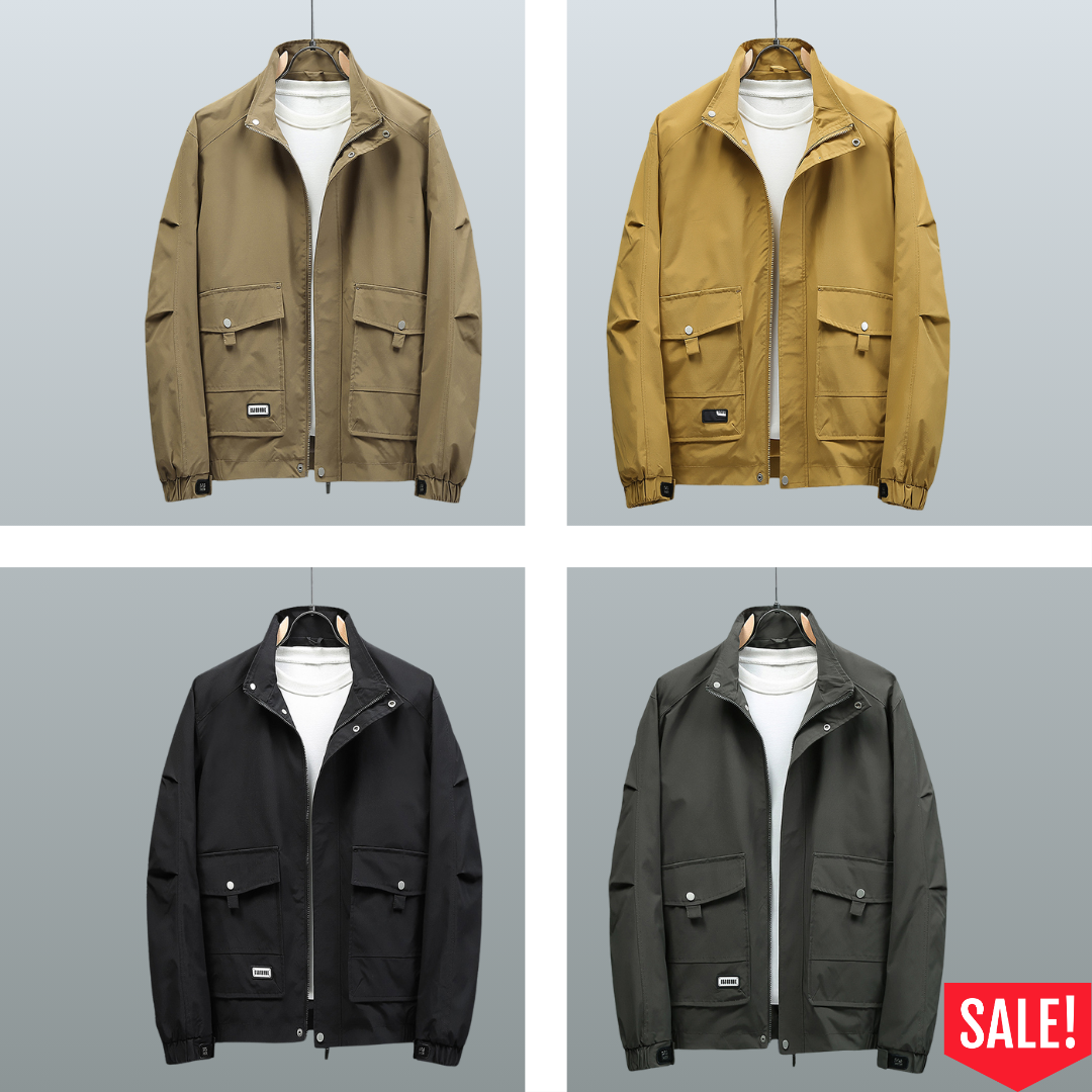 Stylish men's autumn/winter sports jacket, warm & protective for athletic activities.