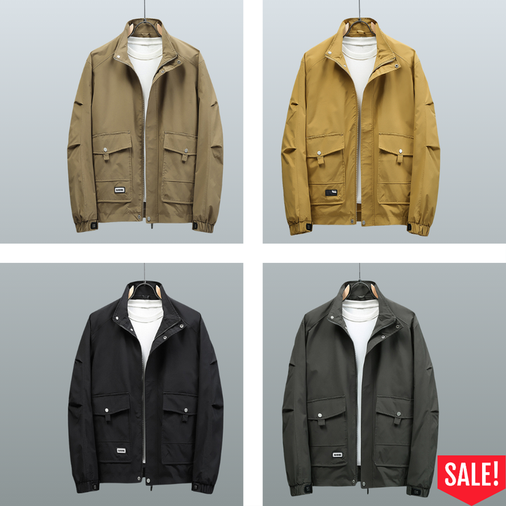 Stylish men's autumn/winter sports jacket, warm & protective for athletic activities.