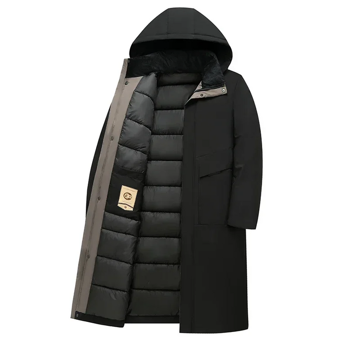 Comfortable and warm men's winter coat, featuring an insulated design and convenient zip