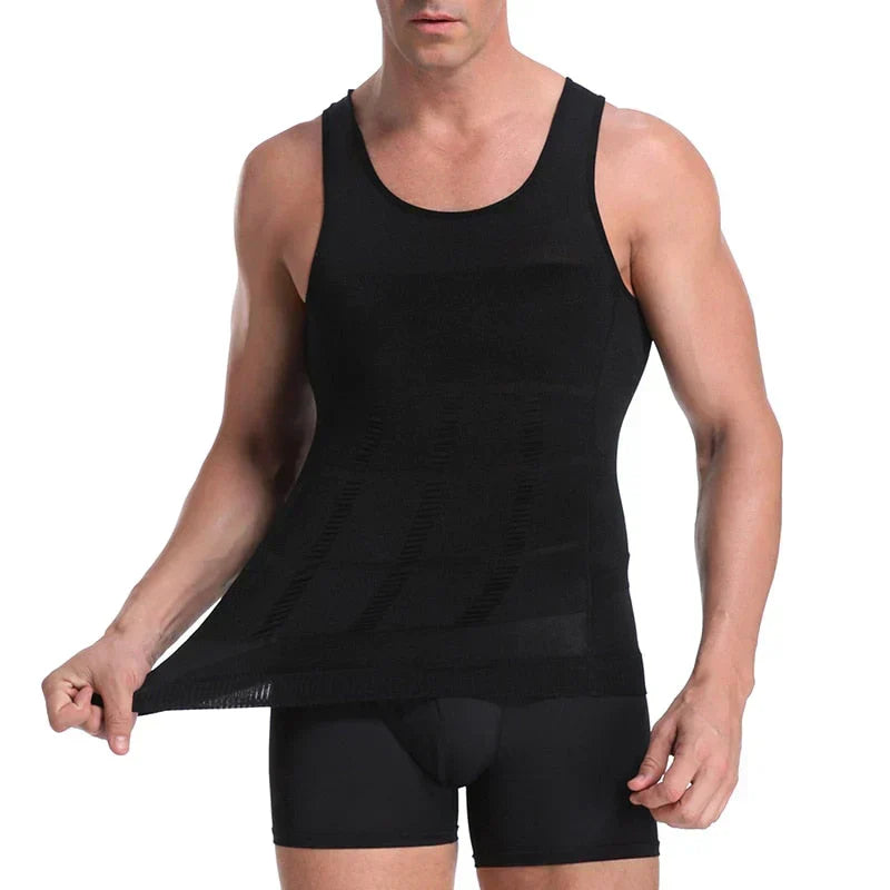 Men's invisible compression undershirt by Massimo. Slimming shapewear for a confident, streamlined look.