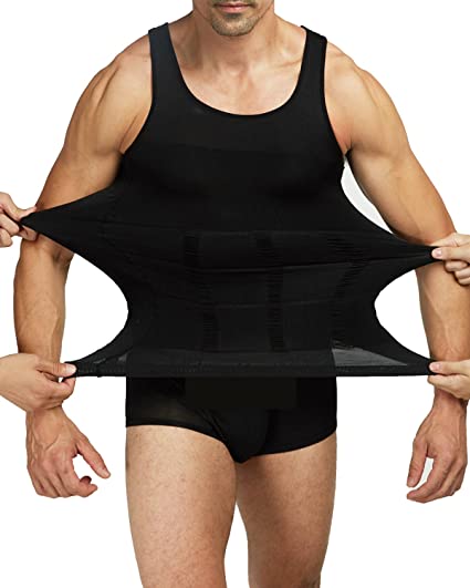 Close-up of Massimo men's invisible compression undershirt, highlighting the quality, slimming material.