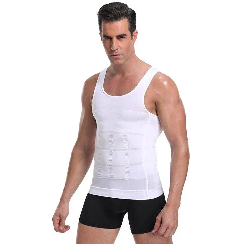 Men's compression undershirt Massimo for an invisible, slimming look. Essential baselayer for men's apparel.