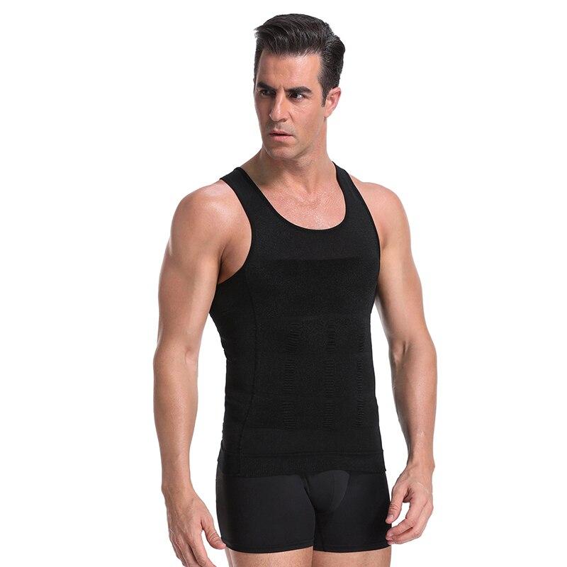 Front view of Massimo men's compression undershirt, engineered for effective torso slimming & comfort.