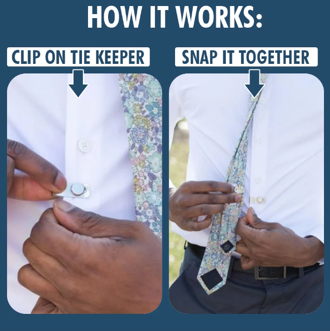 Professional men's accessory: magnetic tie stay for a crisp tie presentation, ideal for business attire