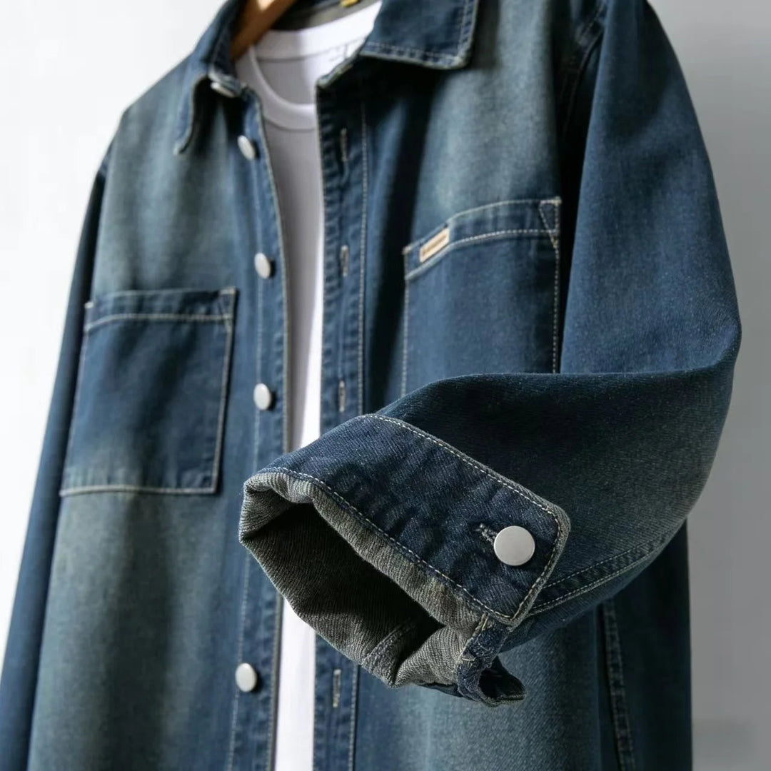 Effortless men's layering overshirt, a versatile wardrobe essential for any casual outfit.