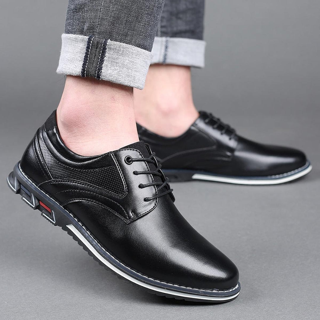 Men's stylish lace-up walking shoes, anti-slip design, offering comfort and support for daily activities