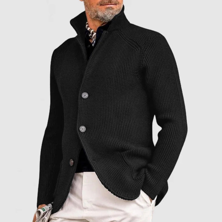 Men's Laurent knitwear cardigan. Stylish fall & winter sweater, perfect for smart casual layering & comfort.
