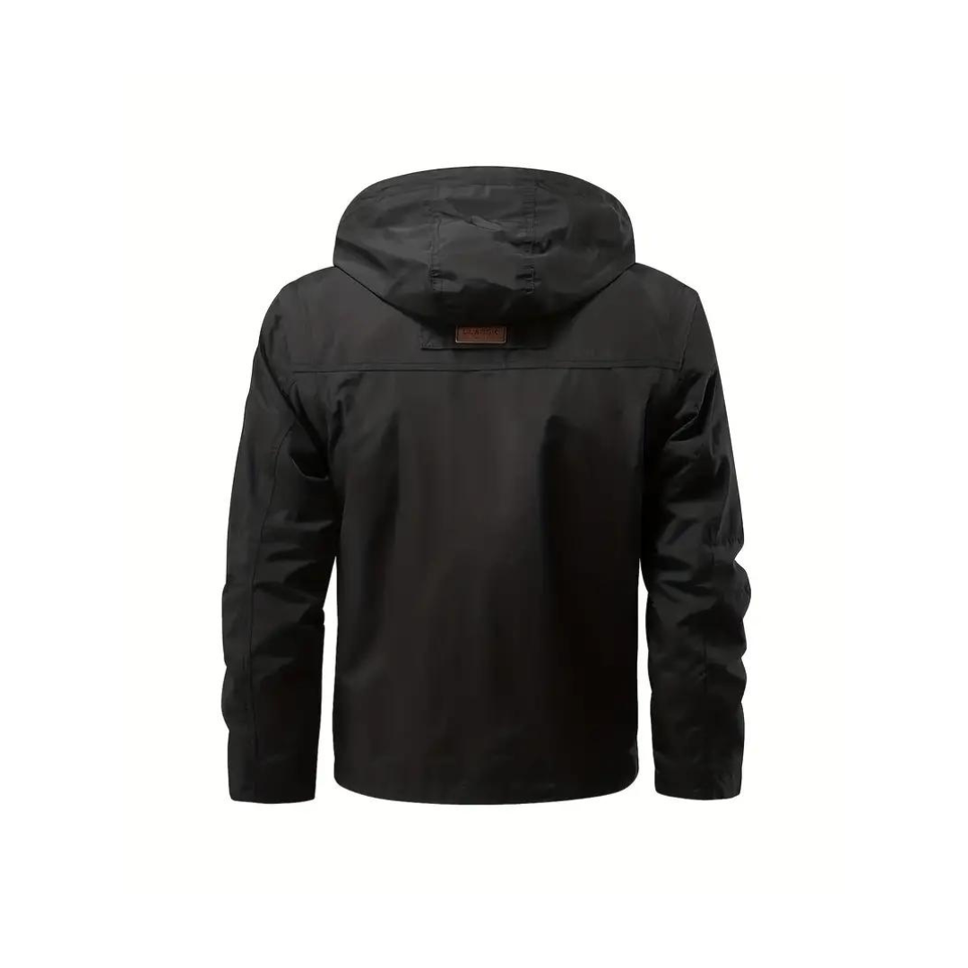 Leif men's autumn jacket, water-repellent & lightweight, featuring a versatile removable hood.