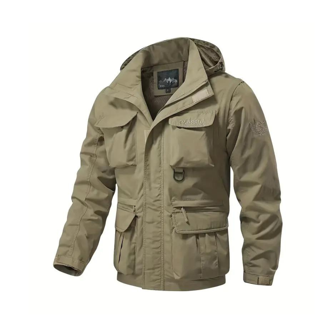 Leif men's lightweight transitional jacket, water-repellent for spring & autumn, removable hood.