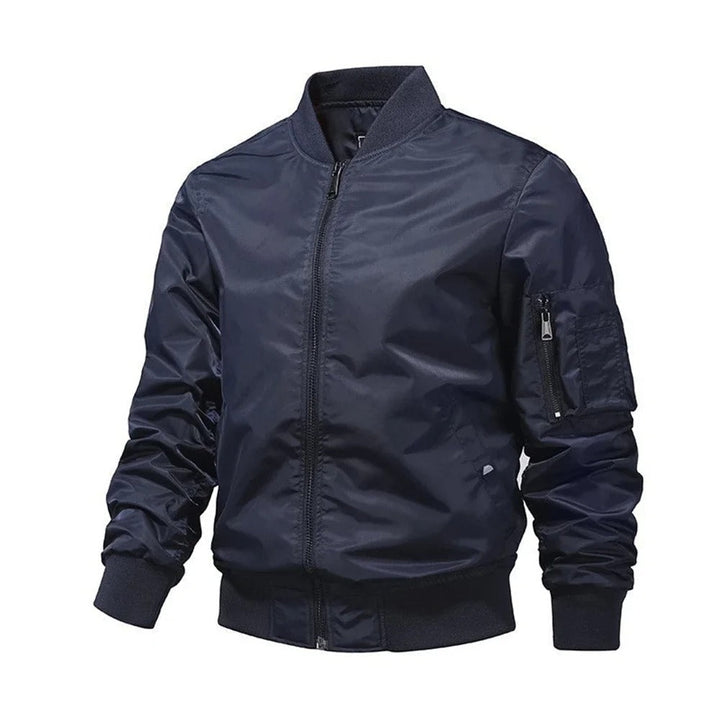 Stylish men's bomber jacket. Light and trendy, perfect for autumn and spring casual wear. Everyday outerwear.