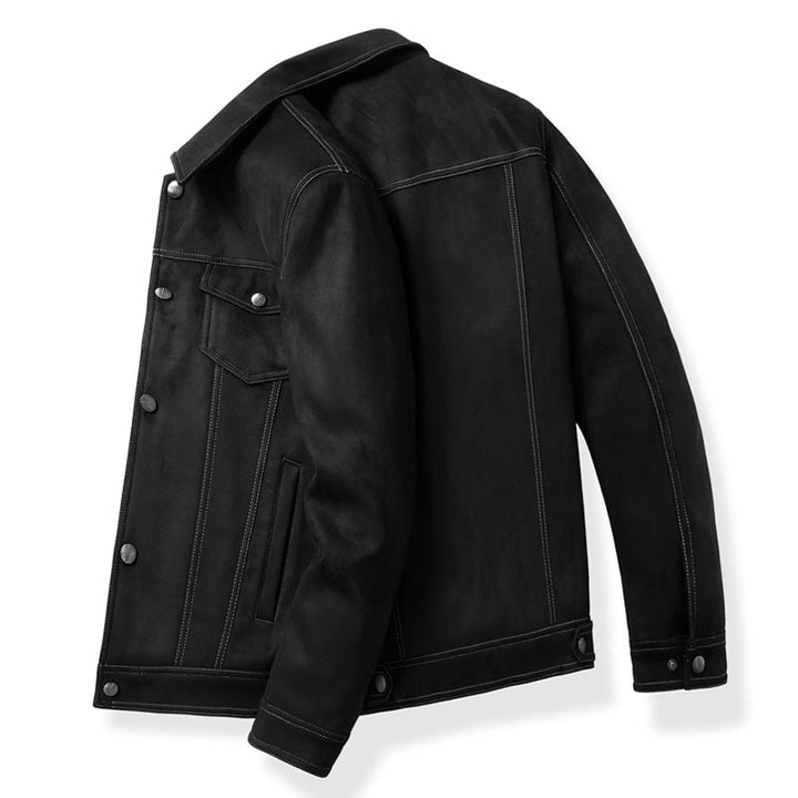 Fall fashion men's suede button-front jacket, a versatile and stylish outerwear option