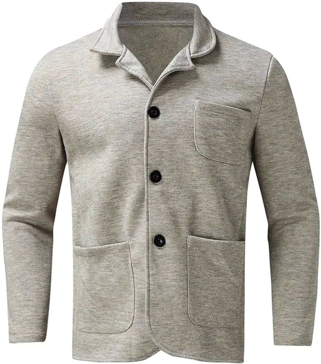 Comfortable lightweight men's casual blazer, a versatile dark gray jacket for all seasons.
