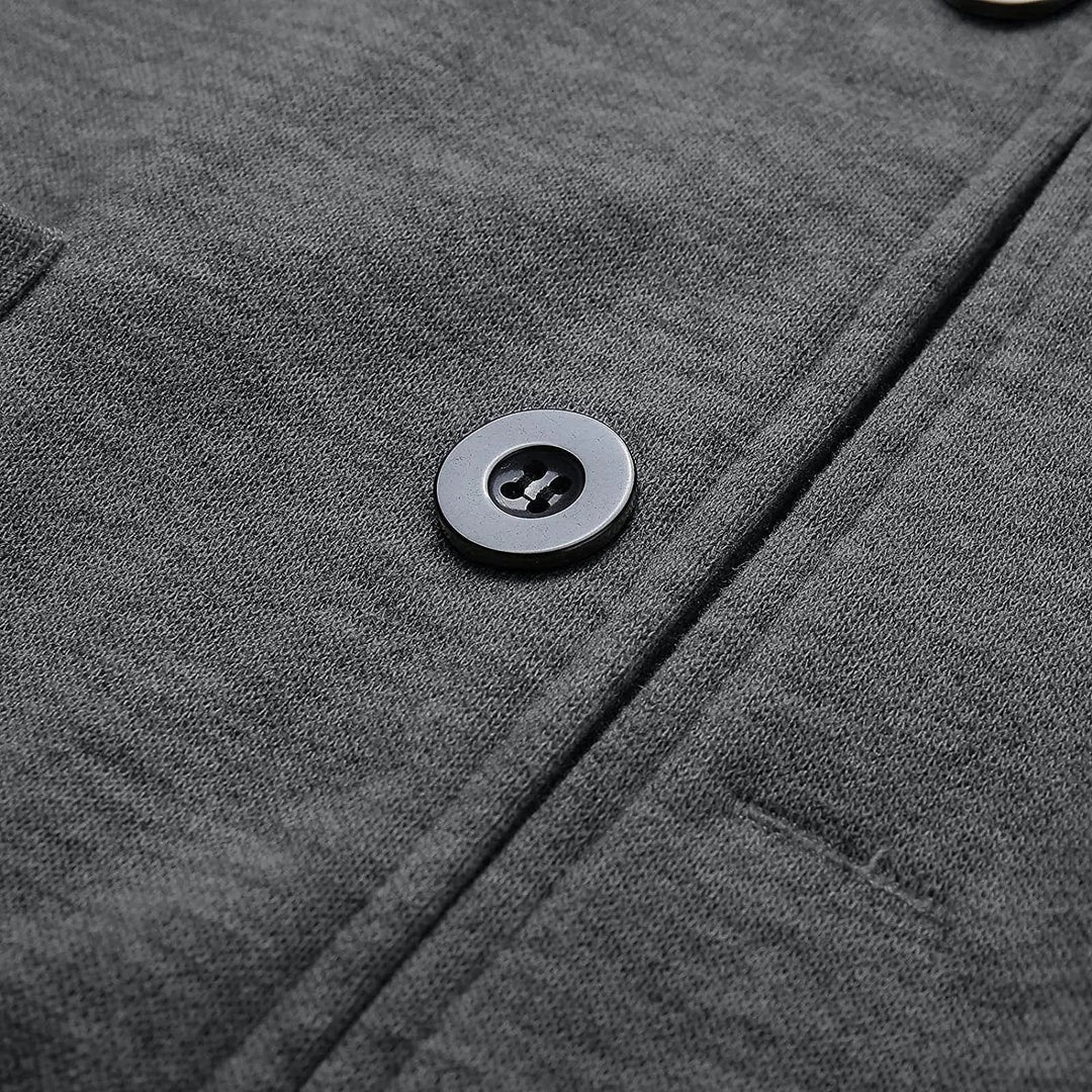 Versatile dark gray men's blazer, a comfortable and lightweight everyday jacket for men.