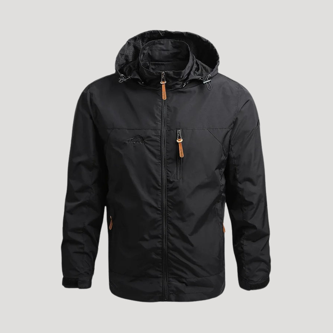 Outdoor men's hooded jacket, a versatile travel windbreaker for active and casual wear