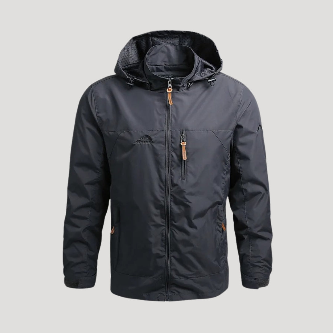 Spring-ready men's lightweight hooded jacket, stylish and practical for everyday outdoor use