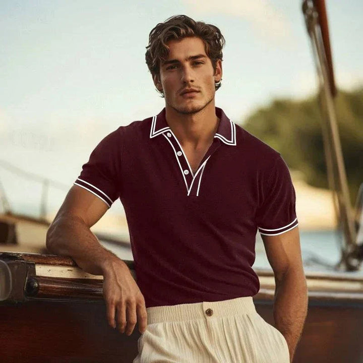 Men's short sleeve knit polo, offering ultimate comfort & breathability in lightweight summer fabric.