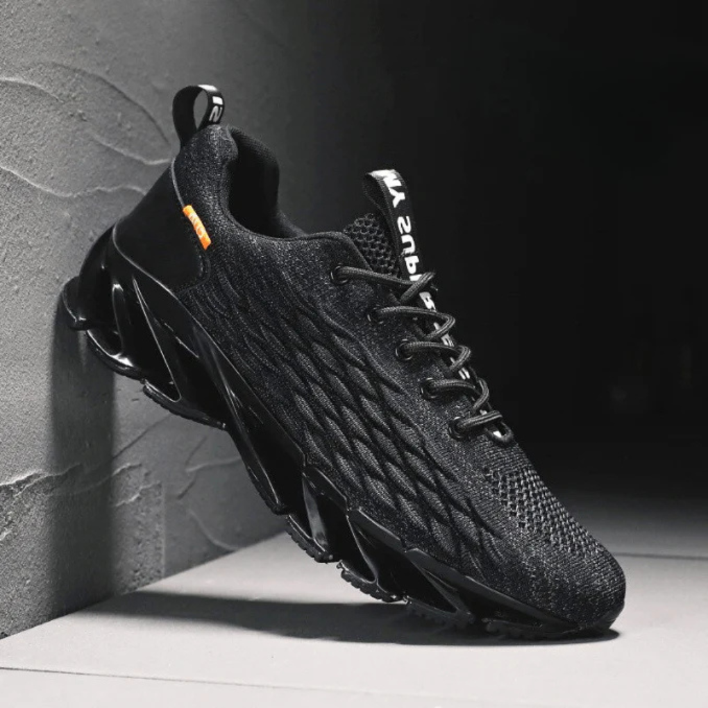 New men's athletic knit running shoes. Lightweight comfort for training, walking & daily active wear. Enhanced grip.