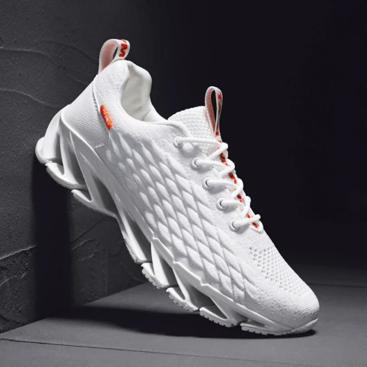 Comfortable men's knit walking & running shoes. Lightweight athletic footwear with secure grip sole for daily wear.