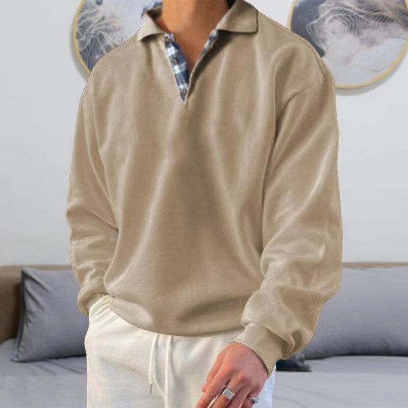 Men's lightweight loose fit autumn sweater in a versatile color, perfect for casual wear.