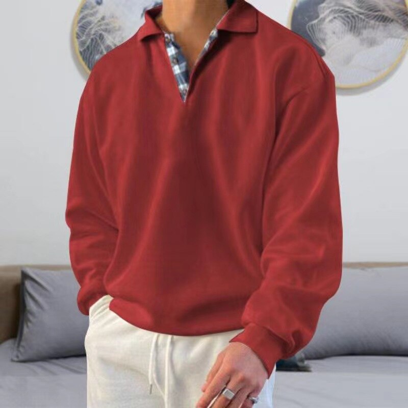 Autumn men's lightweight loose fit sweater, offering casual style and comfortable wear.