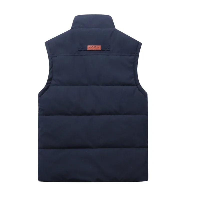 Sleek men's padded vest, an essential lightweight layer for smart casual looks in fall and spring.