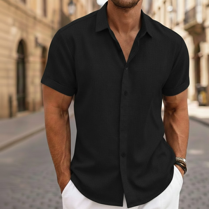 Versatile men's lightweight polo shirt with button front, perfect for summer casual fashion.