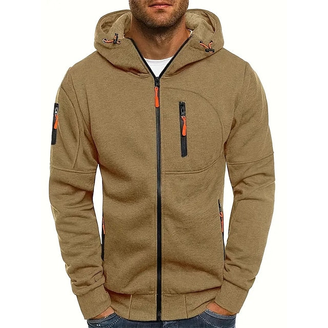 Men's comfortable lightweight zip-up hoodie, ideal for activewear and everyday style.