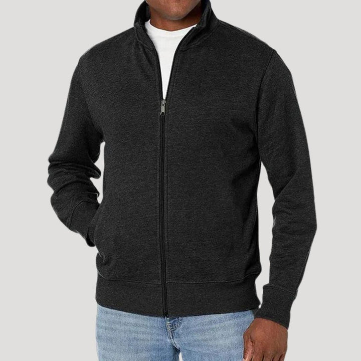 Stylish men's casual spring jacket with a front zipper, ideal for versatile layering and travel.