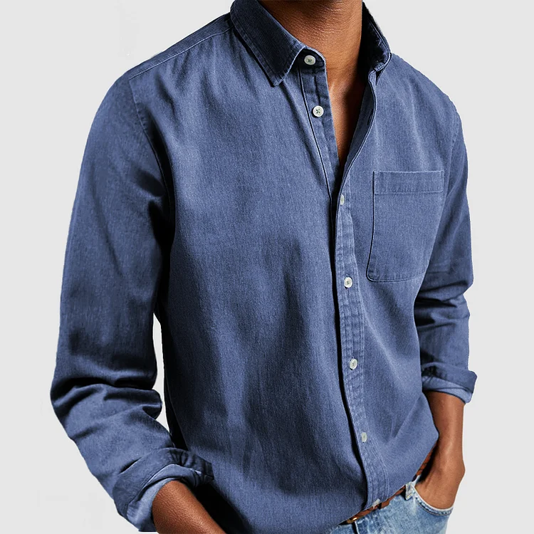 Comfortable regular fit men's long sleeve casual shirt. Perfect button-down for daily wear.
