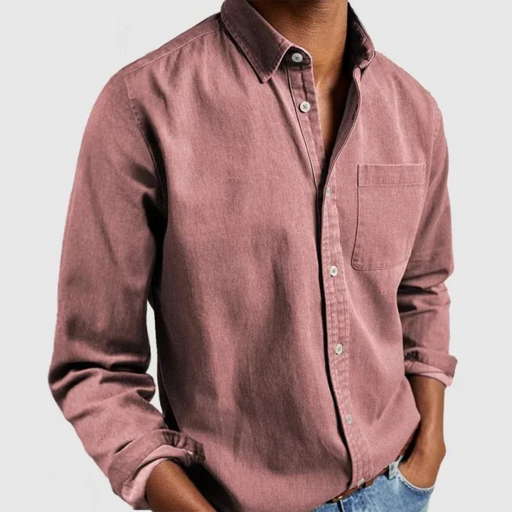 Men's long sleeve button-down casual shirt. Essential everyday style for men.