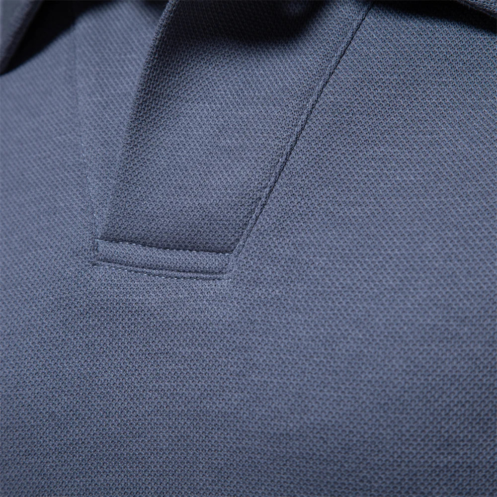 Comfortable men's all-season long-sleeve polo shirt with a turn-down collar, essential for mens fashion.