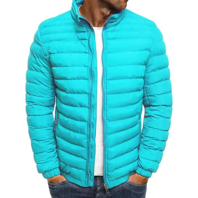 Slim fit men's stand-up collar jacket for everyday style. Perfect mid-season casual outerwear.