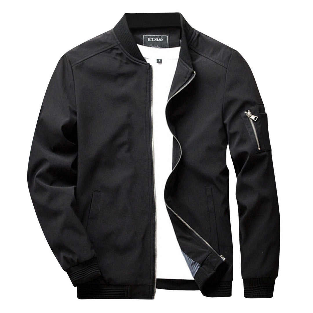 Stylish men's zipper casual jacket, modern fit, ideal for autumn, featuring multiple pockets, comfortable outerwear