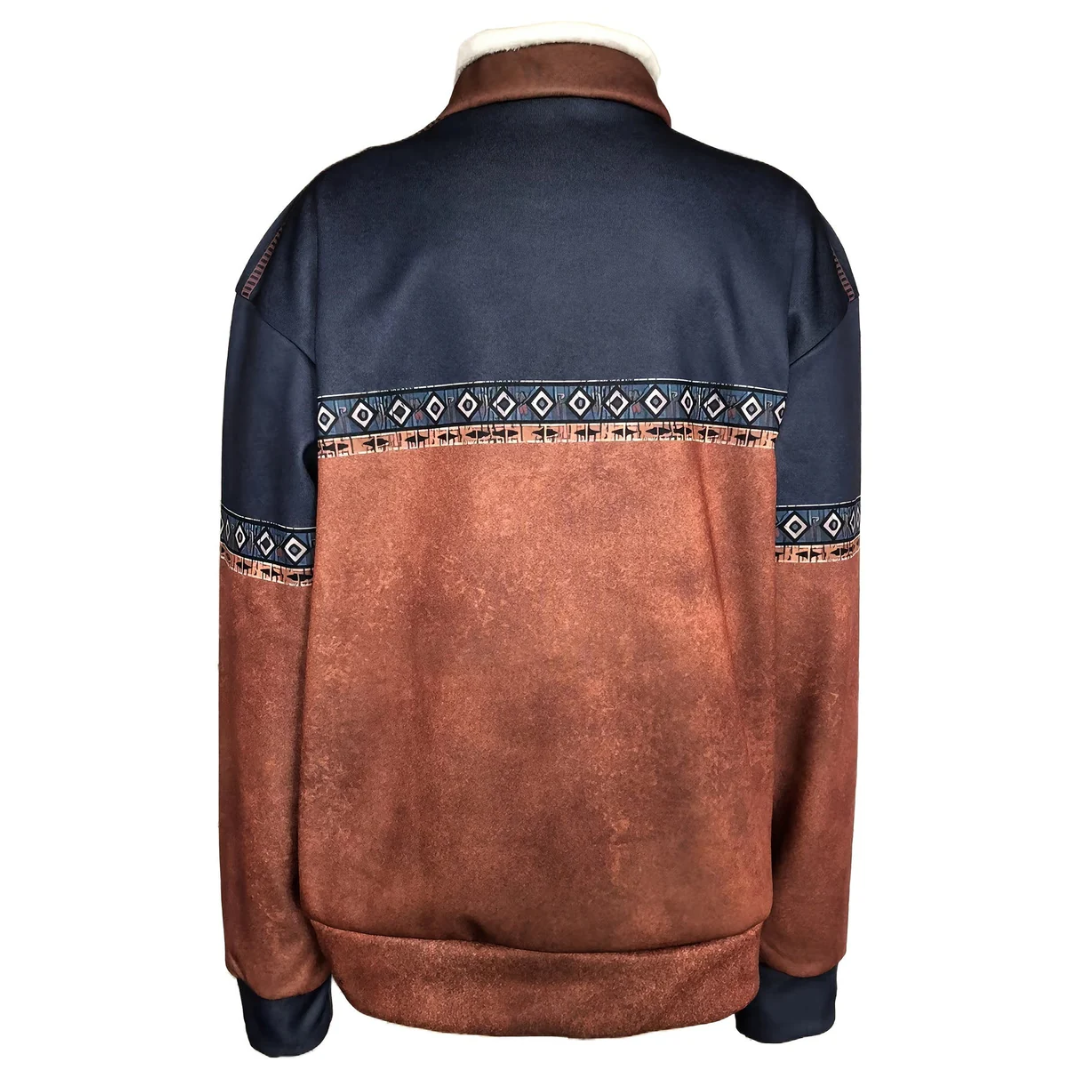 Versatile men's navy zip-up sweater. Modern long-sleeve pullover ideal for casual comfort in cooler weather.