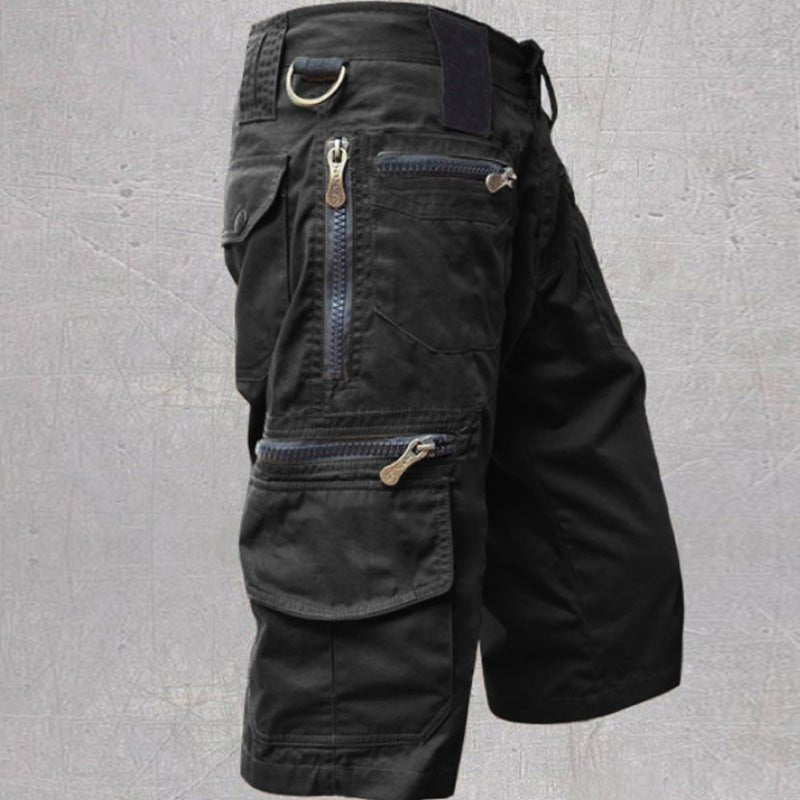 Stylish men's utility cargo shorts with multiple pockets, versatile for adventure, outdoor & casual summer outfits.