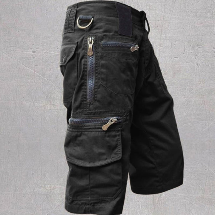 Stylish men's utility cargo shorts with multiple pockets, versatile for adventure, outdoor & casual summer outfits.